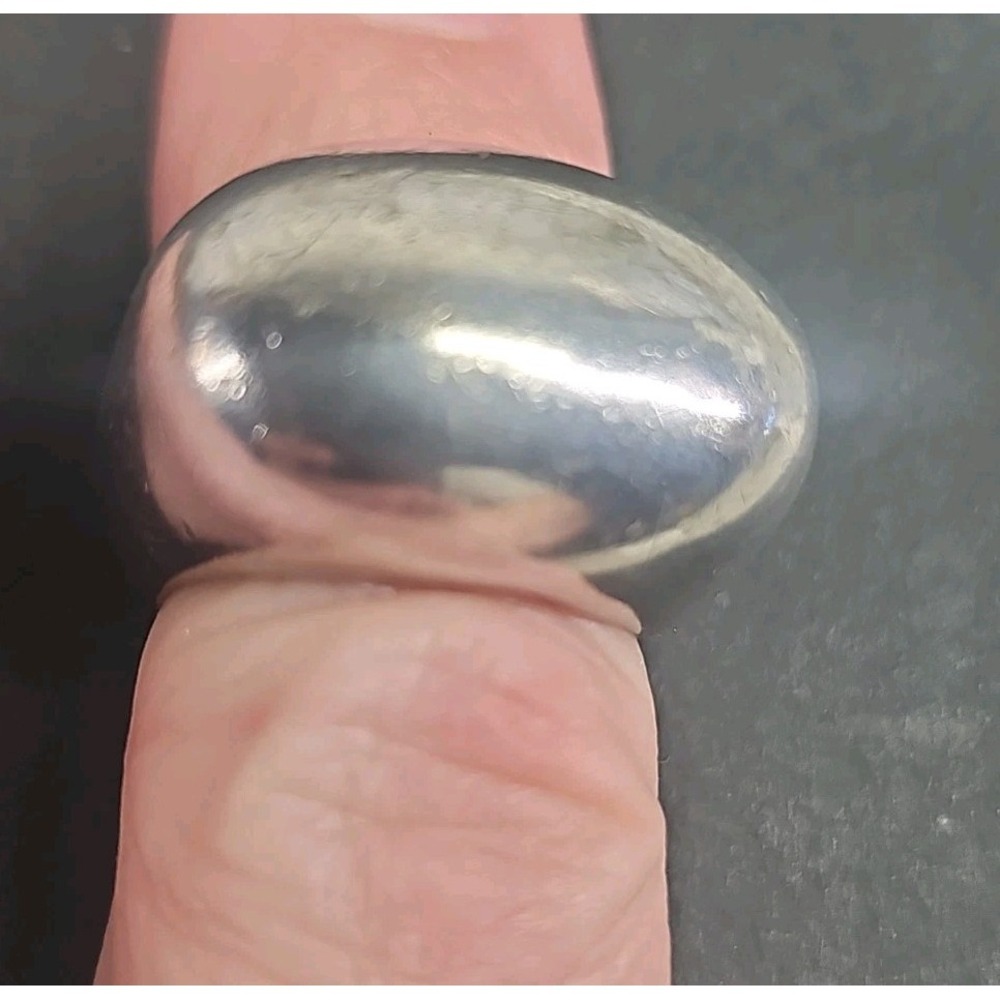 Vintage Italian Italy 925 Sterling Heavy Modernist Dome Ring 12.5g, 7.25 1970s